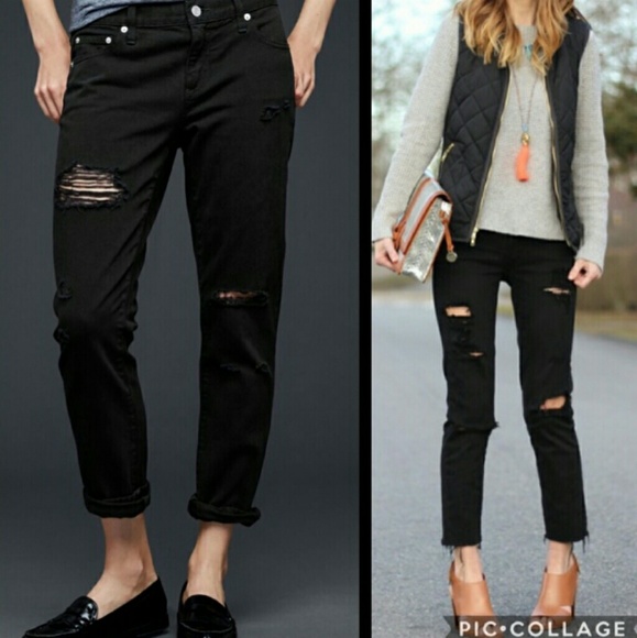 gap black ripped jeans